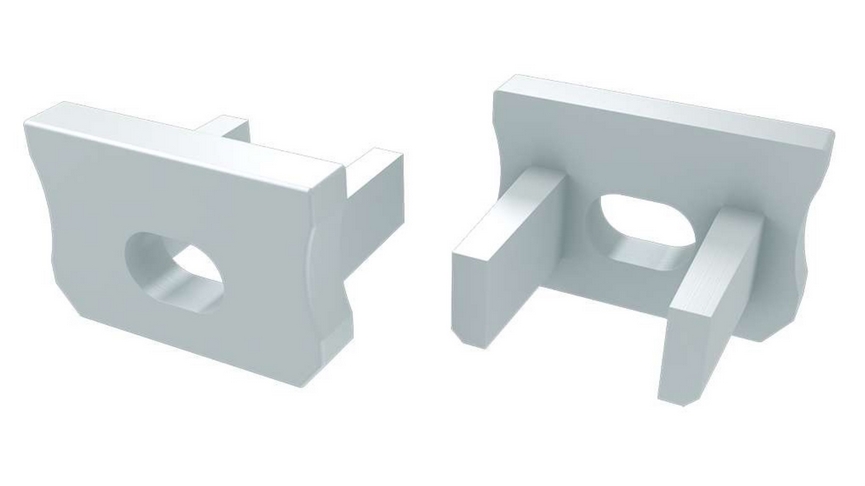 Zaślepka do profili LUMINES X biała z otworem 12-0