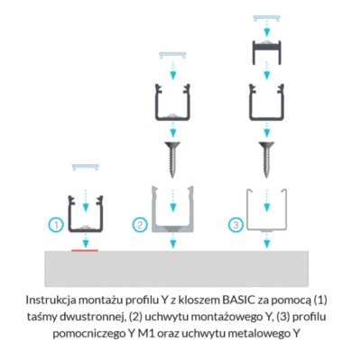 Profil LUMINES Typ Y Głęboki 12mm biały lakierowan