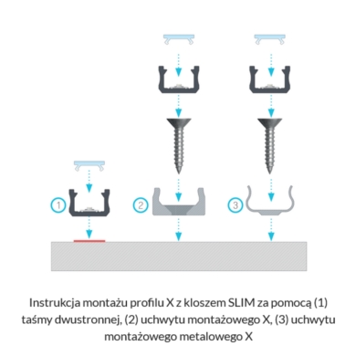 Profil LUMINES Typ X mini (taśma LED 8mm) inox ano