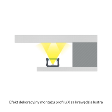 Profil LUMINES Typ X mini (taśma LED 8mm) czarny a