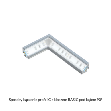 Profil LUMINES Typ C Kątowy Narożny 45st/45st sreb