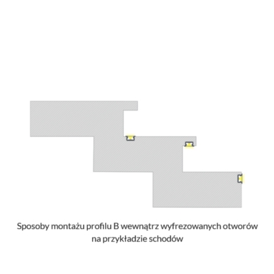 Profil LUMINES Typ B wpuszczany surowy 1m