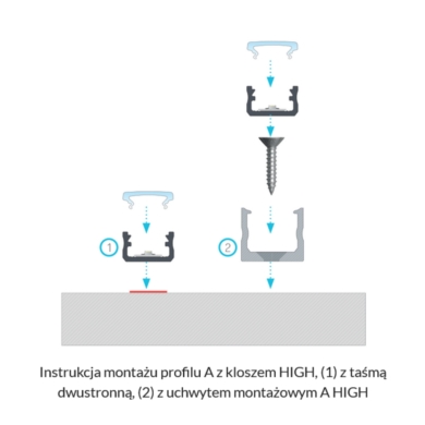 Profil LUMINES Typ A inox anodowany 1m