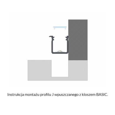 Profil  LUMINES Typ J inox anodowany 3m