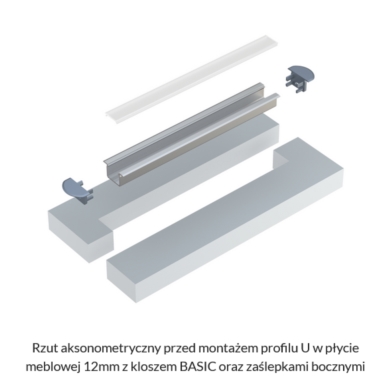 Profil LUMINES typ U biały lakierowany 1m