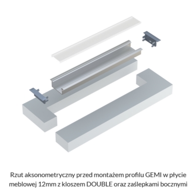 Profil LUMINES typ Gemi srebrny anodowany 1m