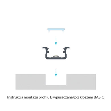 Profil LUMINES Typ B wpuszczany czarny anod 2,02m