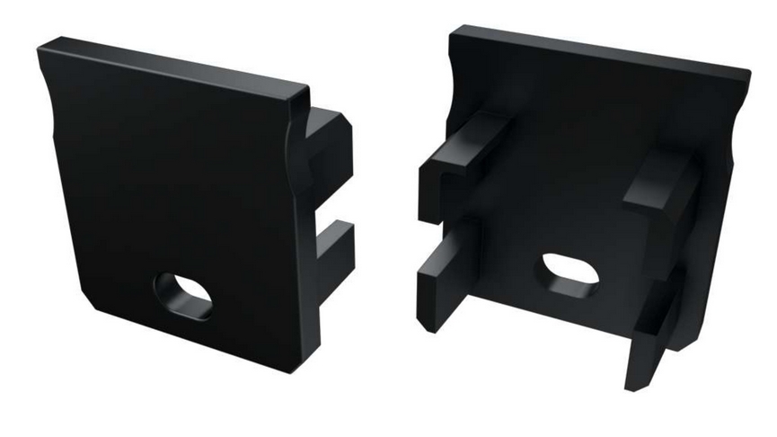 Zaślepka do profili LUMINES Y czarna z otworem 12-