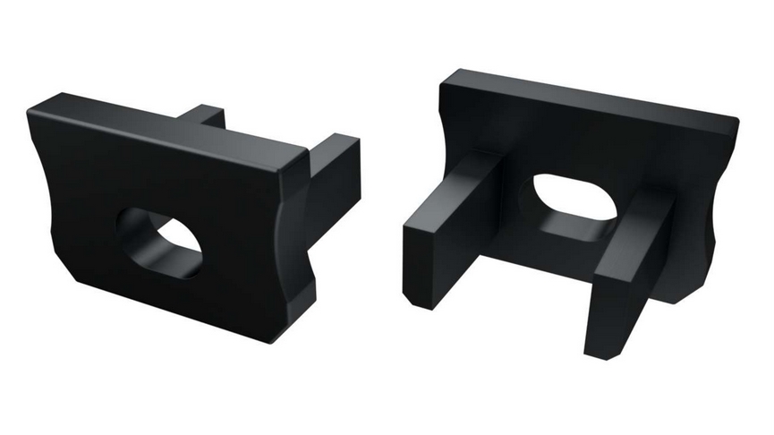 Zaślepka do profili LUMINES X czarna z otworem 12-