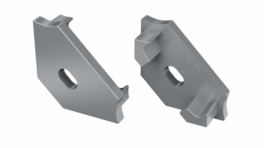 Zaślepka do profili LUMINES C szara z otworem 12-0