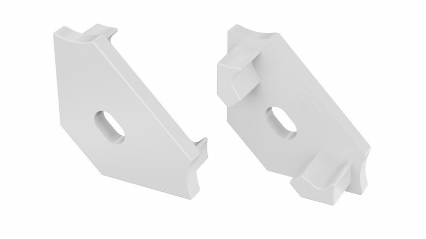 Zaślepka do profili LUMINES C biała z otworem 12-0