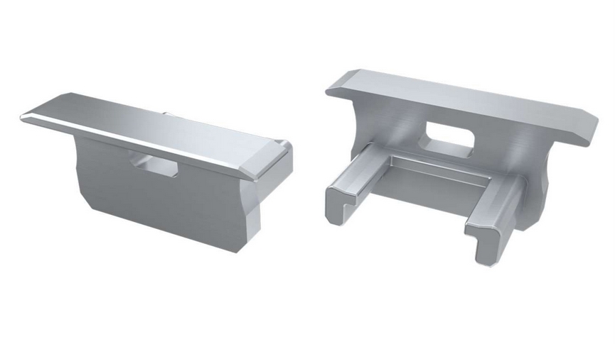 Zaślepka do profili LUMINES B szara Płaska