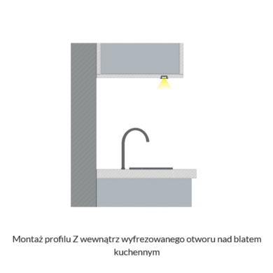 Profil LUMINES Typ Z płytki 7mm czarny anodowany 3
