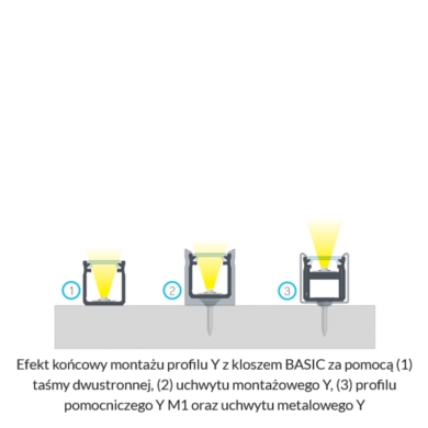 Profil LUMINES Typ Y Głęboki 12mm inox anodowany 2