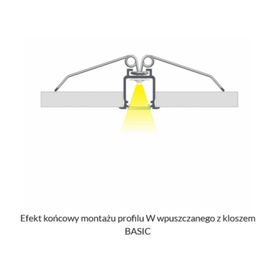 Profil LUMINES Typ W Wpuszczany gleboki 18mm srebr