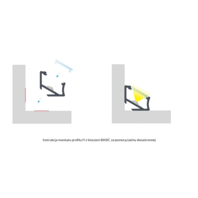 Profil LUMINES Typ H Kątowy Narożny 30st/60st czar