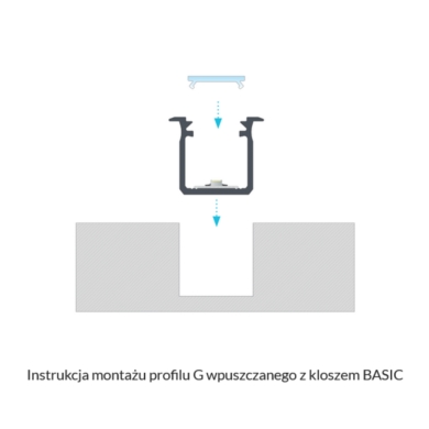 Profil LUMINES Typ G Wpuszczany 18mm surowy 2,02m