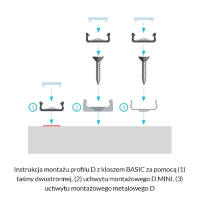 Profil LUMINES Typ D płaski inox anodowany 2,02m