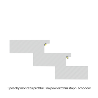 Profil LUMINES Typ C Kątowy Narożny 45st/45st sreb
