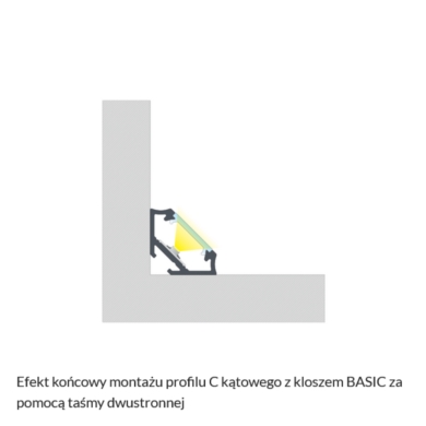 Profil LUMINES Typ C Kątowy Narożny 45st/45st inox