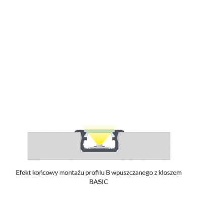 Profil LUMINES Typ B wpuszczany surowy 3m