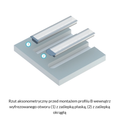 Profil LUMINES Typ B wpuszczany inox anod 2,02m