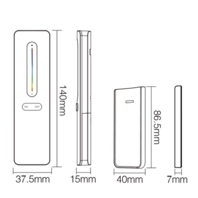 Pilot 1-strefowy RGB + CCT Czarny