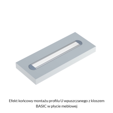 Profil LUMINES Typ U wpuszczany 12mm biały 2,02m