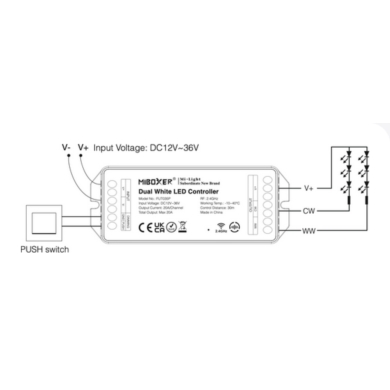 Kontroler Sterownik Taśm LED MONO CCT 20A PR2