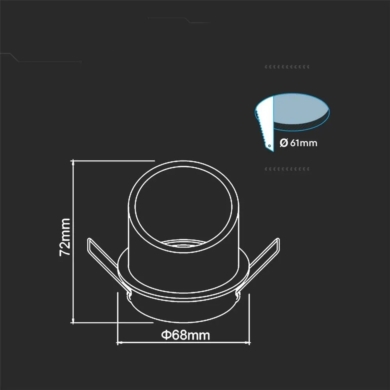 Oczko V-TAC SKU6682 VT-974RD-W