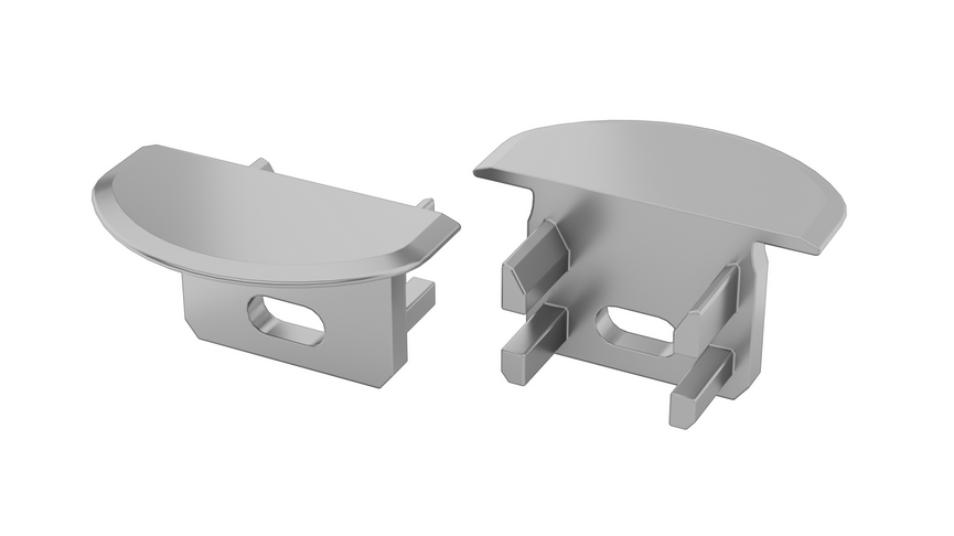 Zaślepka do profili LUMINES U szara z otworem