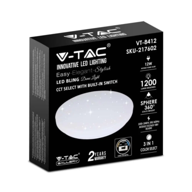 Plafon V-TAC SKU217602 VT-8412-S-N 3000K-6400K 12W