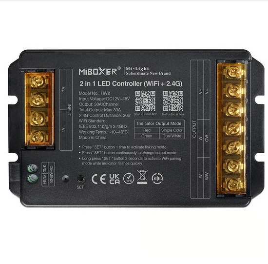 Kontroler Sterownik Taśm LED MONO CCT WIFI 30A HW2