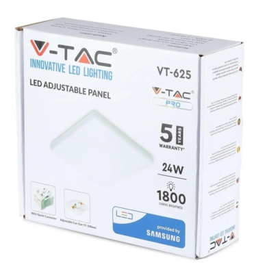 Panel V-TAC SKU743 VT-625SQ 4000K 24W 1800lm