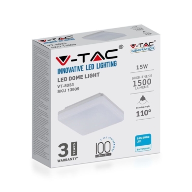 Oprawa V-TAC SKU13919 VT-8033SQ 6400K 15W 1500lm