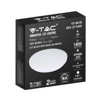 Oprawa V-TAC SKU217605 VT-8418 3000K-6400K 18W 180