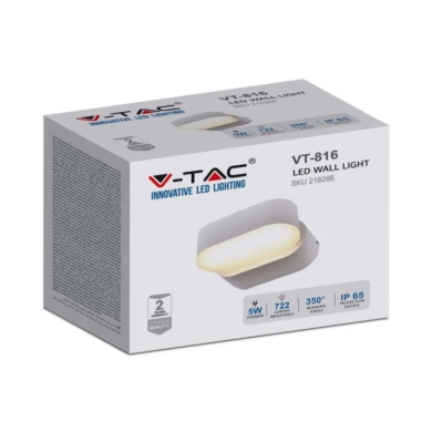 Kinkiet V-TAC SKU218286 VT-816 3000K 6W 722lm