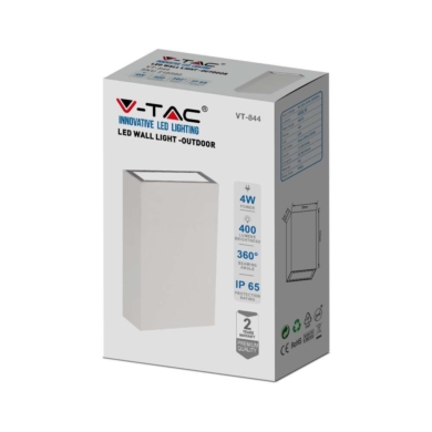 Oprawa V-TAC SKU218560 VT-844-W-N 3000K 4W 400lm