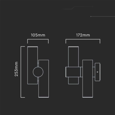 Kinkiet V-TAC SKU10473 VT-1186 3000K 6W 620lm