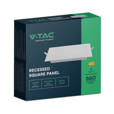 Panel V-TAC SKU10480 VT-61006 3000K 6W 660lm