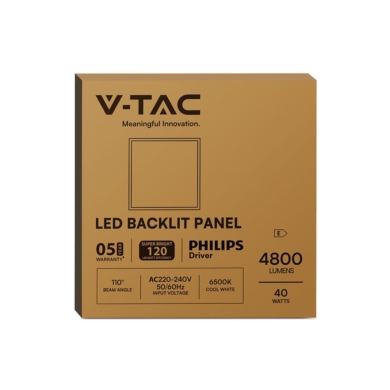 Panel V-TAC SKU238231 VT-61040 6500K 40W 4800lm