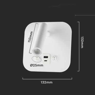 Oprawa V-TAC SKU240026 VT-80068-W 3000K 8W 830lm