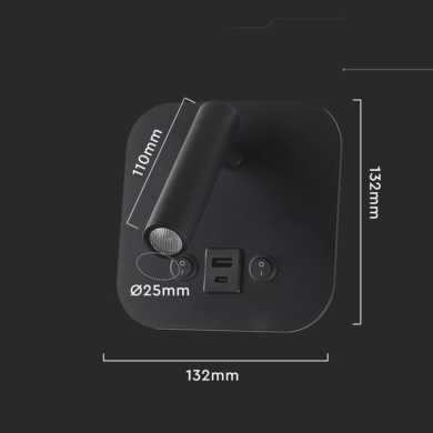 Oprawa V-TAC SKU240036 VT-80068-B 3000K 8W 830lm