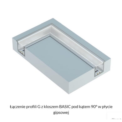 Profil LUMINES Typ G wpuszczany 18mm surowy 2,02m