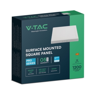 Panel V-TAC SKU104951 VT-60012SQ-S 3000K 12W 1200l