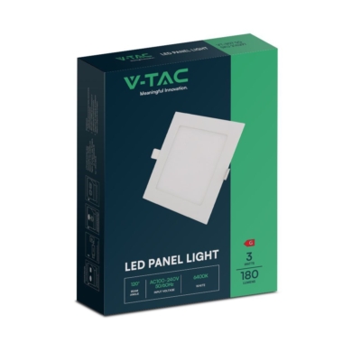 Panel V-TAC SKU216295 VT-307 3000K 3W 130lm