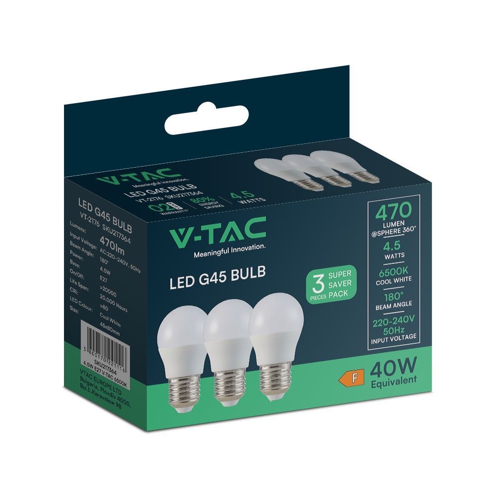 Żarówka V-TAC SKU217364 VT-2176 6500K 4,5W 470lm