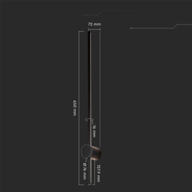 Oprawa V-TAC SKU6834 VT-11112-B 3000K 12W 1400lm