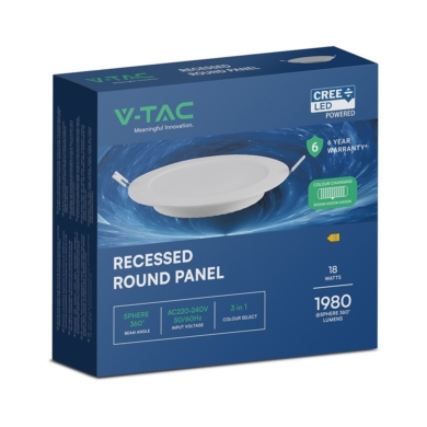 Panel V-TAC SKU78646 VT-61018CCT 3000K-4000K-6500K
