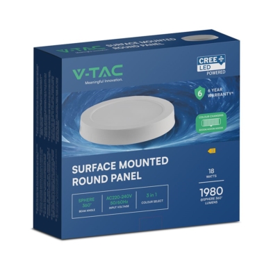 Panel V-TAC SKU78766 VT-60018CCT 3000K-4000K-6500K